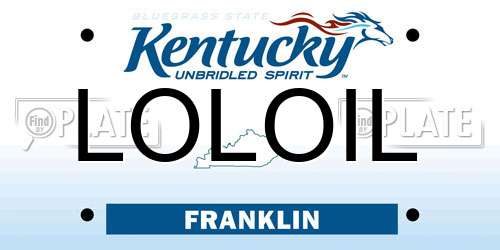 LOLOIL Kentucky License Plate