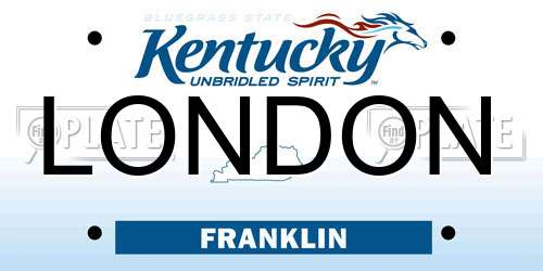 LONDON Kentucky License Plate