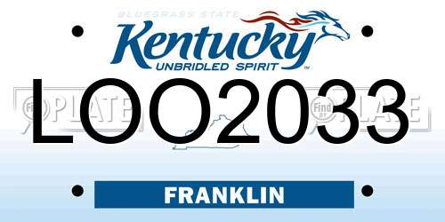 LOO2033 Kentucky License Plate