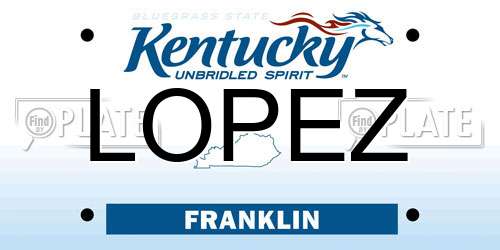 LOPEZ Kentucky License Plate