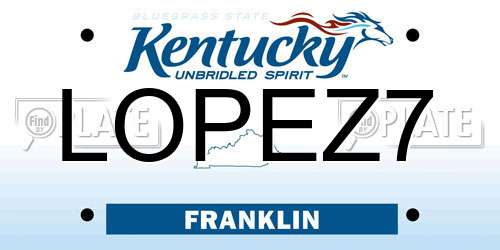 LOPEZ7 Kentucky License Plate