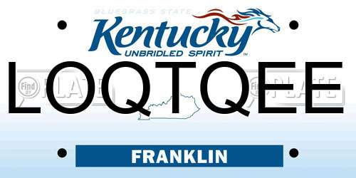 LOQTQEE Kentucky License Plate