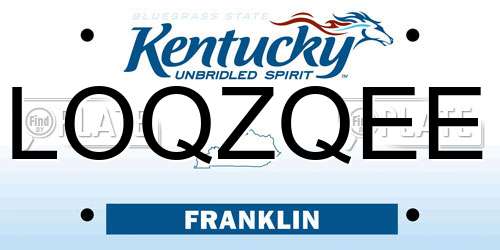 LOQZQEE Kentucky License Plate