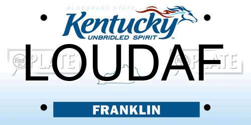 LOUDAF Kentucky License Plate