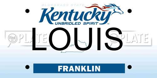 LOUIS Kentucky License Plate