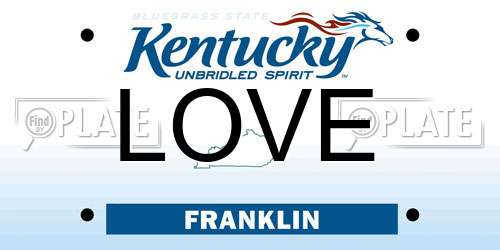 LOVE Kentucky License Plate