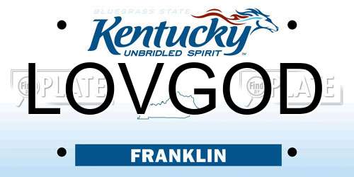 LOVGOD Kentucky License Plate