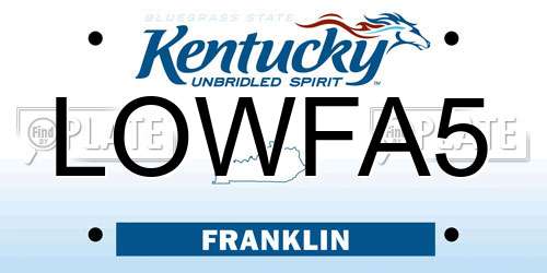 LOWFA5 Kentucky License Plate