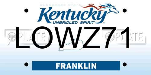 LOWZ71 Kentucky License Plate