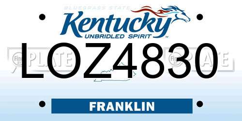 LOZ4830 Kentucky License Plate