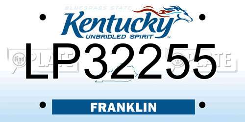 LP32255 Kentucky License Plate
