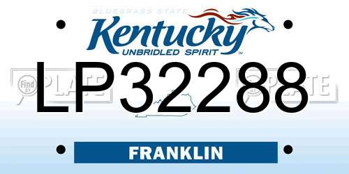 LP32288 Kentucky License Plate