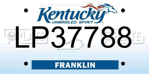 LP37788 Kentucky License Plate