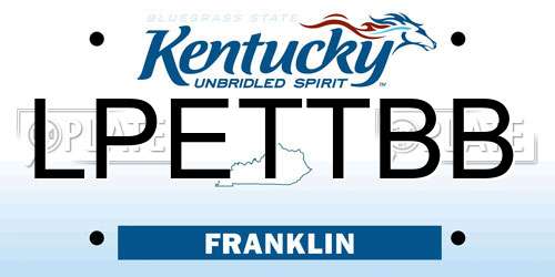 LPETTBB Kentucky License Plate