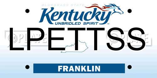 LPETTSS Kentucky License Plate