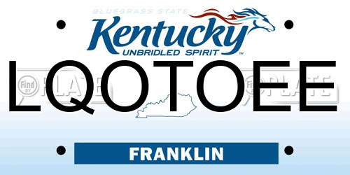 LQOTOEE Kentucky License Plate
