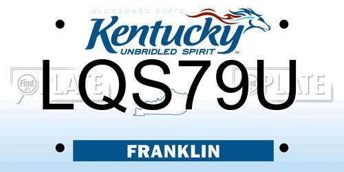 LQS79U Kentucky License Plate
