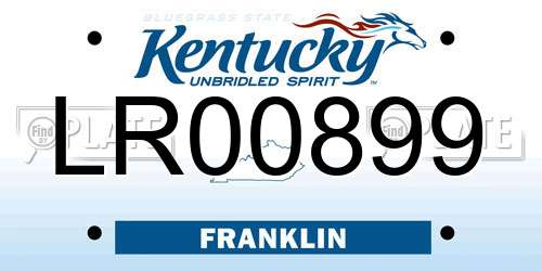 LR00899 Kentucky License Plate