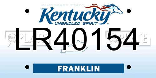 LR40154 Kentucky License Plate