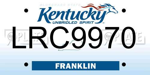 LRC9970 Kentucky License Plate