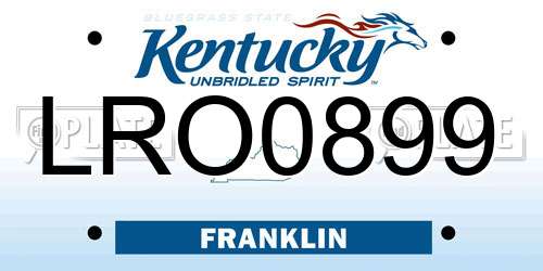 LRO0899 Kentucky License Plate