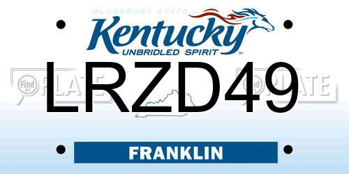 LRZD49 Kentucky License Plate