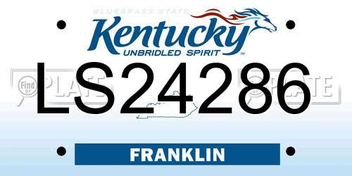 LS24286 Kentucky License Plate