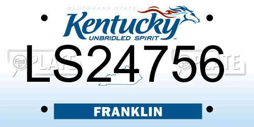 LS24756 Kentucky License Plate