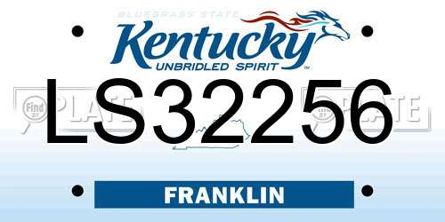 LS32256 Kentucky License Plate