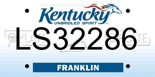 LS32286 Kentucky License Plate