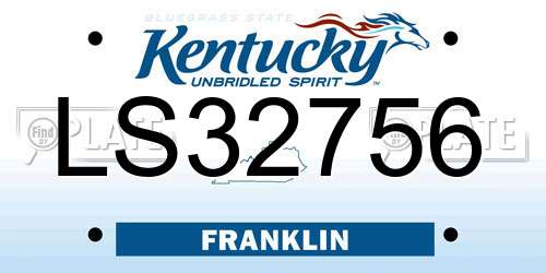 LS32756 Kentucky License Plate