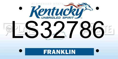 LS32786 Kentucky License Plate