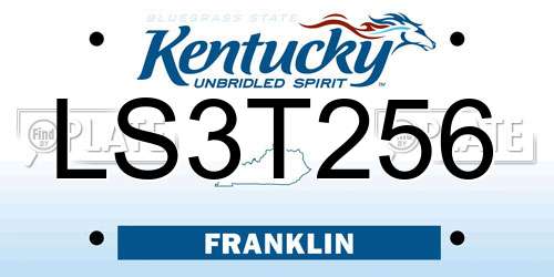 LS3T256 Kentucky License Plate