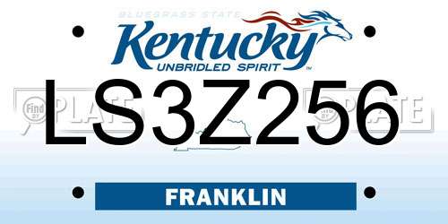 LS3Z256 Kentucky License Plate