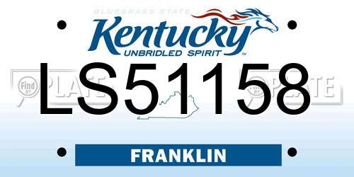 LS51158 Kentucky License Plate