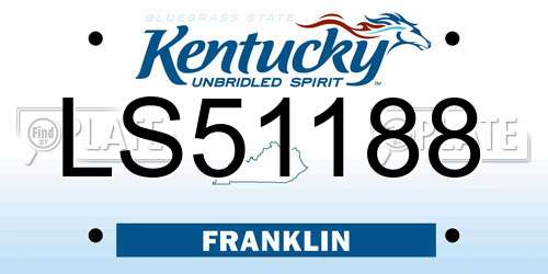 LS51188 Kentucky License Plate