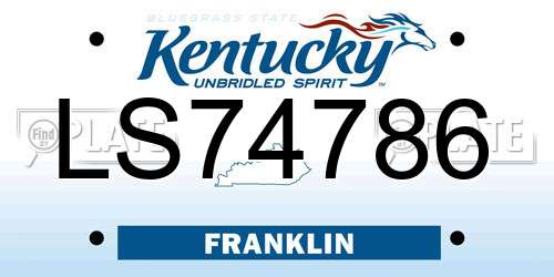 LS74786 Kentucky License Plate