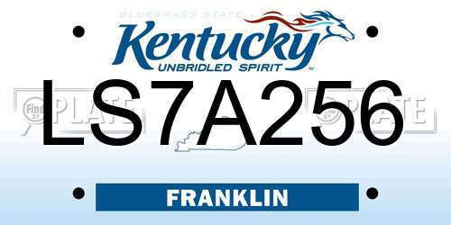 LS7A256 Kentucky License Plate