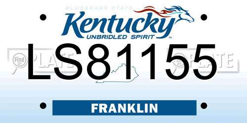 LS81155 Kentucky License Plate