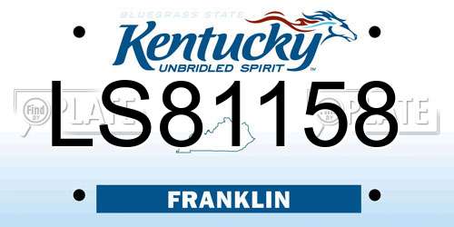 LS81158 Kentucky License Plate