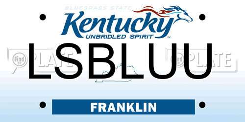LSBLUU Kentucky License Plate