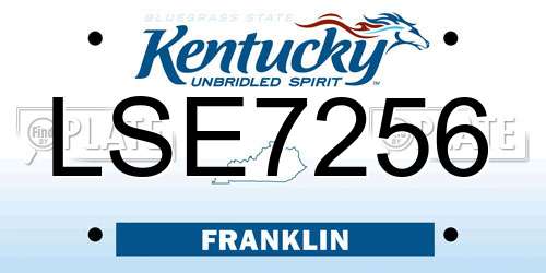 LSE7256 Kentucky License Plate