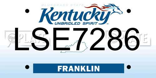 LSE7286 Kentucky License Plate