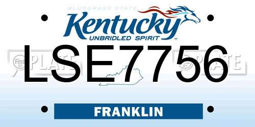 LSE7756 Kentucky License Plate