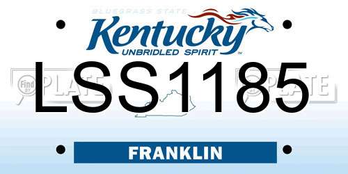 LSS1185 Kentucky License Plate
