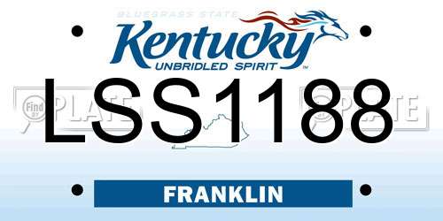 LSS1188 Kentucky License Plate