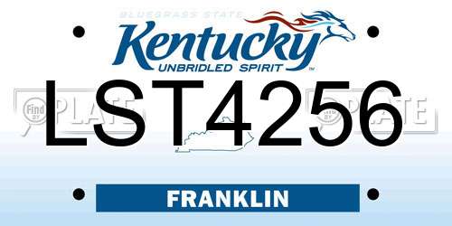 LST4256 Kentucky License Plate