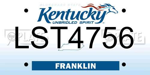 LST4756 Kentucky License Plate