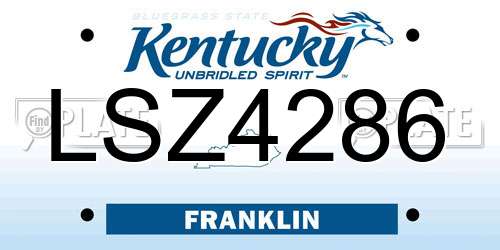 LSZ4286 Kentucky License Plate