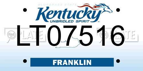 LT07516 Kentucky License Plate